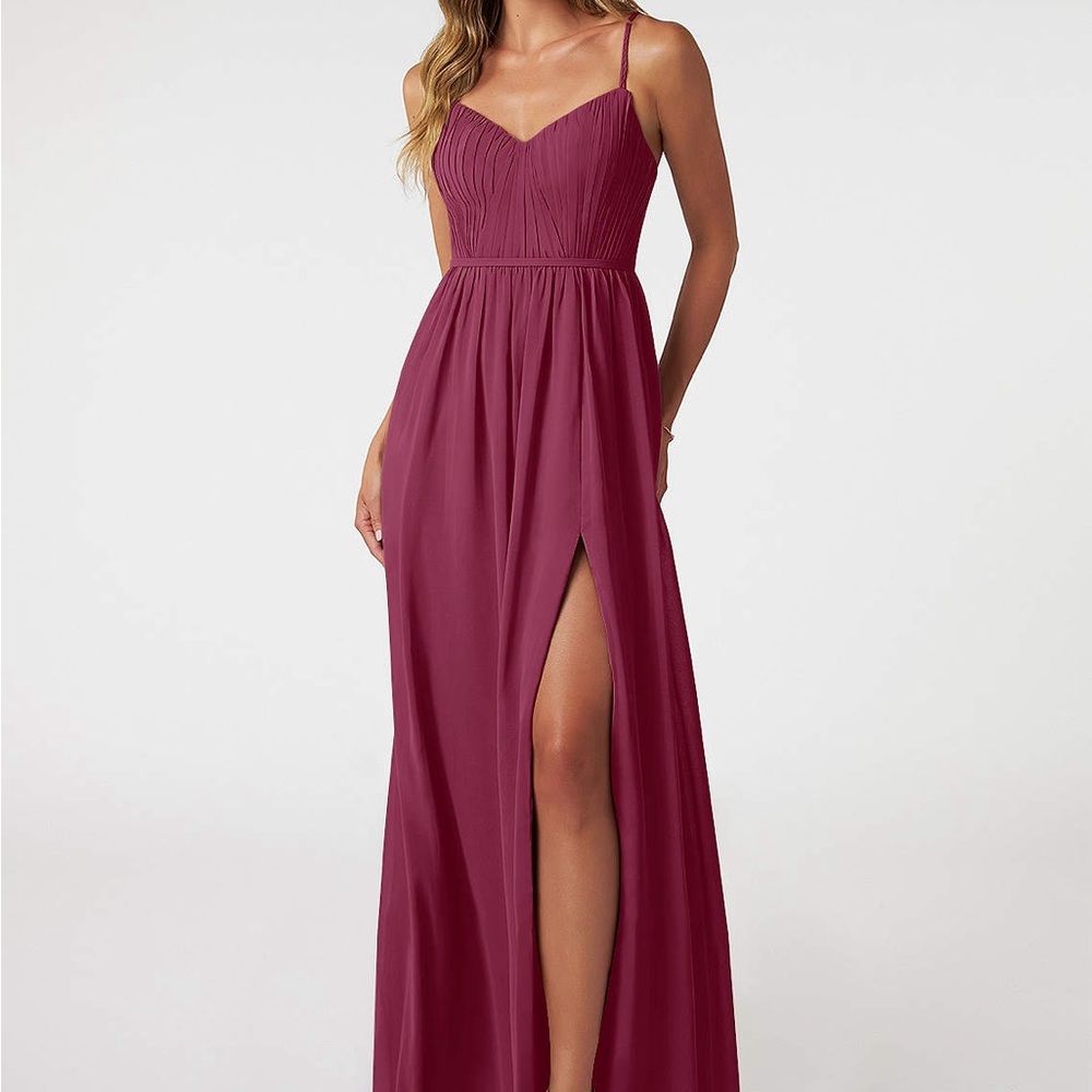 Merlot Ruched Maxi Dress with Sweetheart Neckline